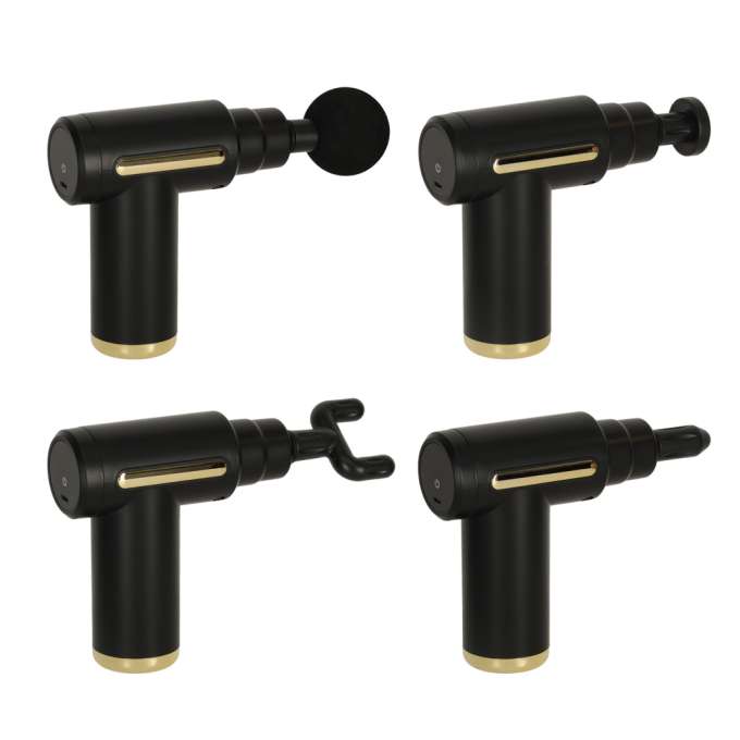 Massage gun massager 4 ends black