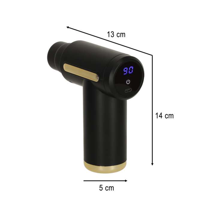 Massage gun massager 4 ends black
