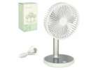 Mobile desk fan wireless USB with rechargeable battery adjustable 4 power levels LED 38cm white 1