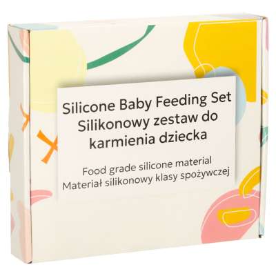 Naczynia silikonowe dla dzieci zestaw 4 elementów miś niebieski