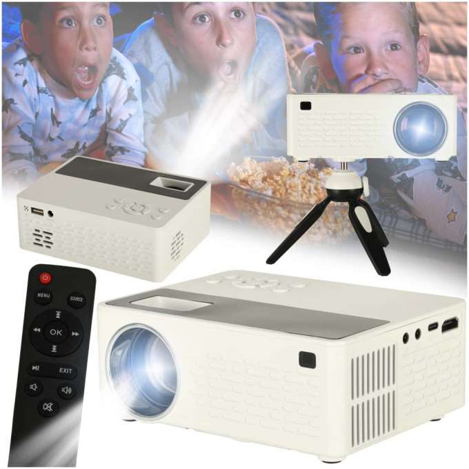 Projektor rzutnik przenośny LED TFT LCD 16:9 1920x1080 USB 20W biały