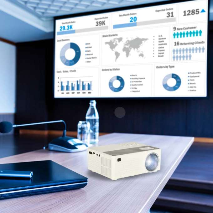 Projektor rzutnik przenośny LED TFT LCD 16:9 1920x1080 USB 20W biały