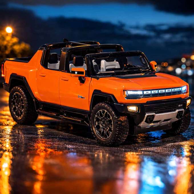 Samochód zdalnie sterowany Rastar 93000 Hummer EV 1:16 pomarańczowy
