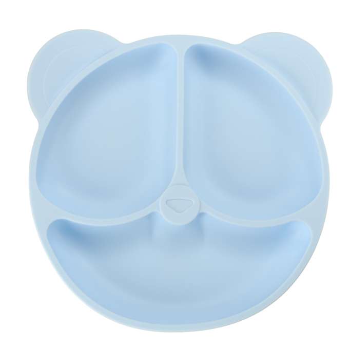 Silicone children's dishes teddy bear light blue 4el