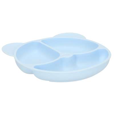 Silicone children's dishes teddy bear light blue 4el
