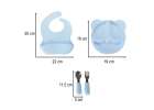 Silicone children's dishes teddy bear light blue 4el 6
