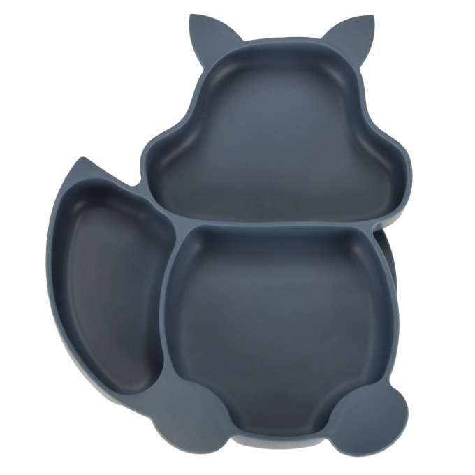 Silicone dishes for children squirrel 9 elements dark blue