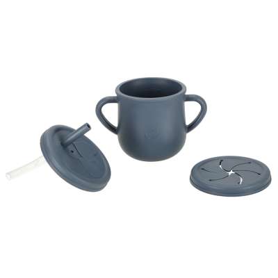 Silicone dishes for children squirrel 9 elements dark blue
