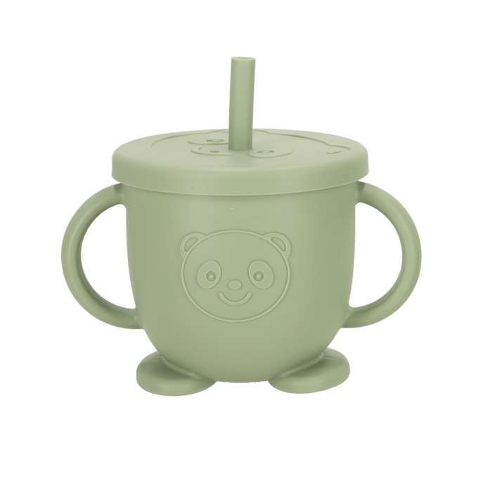 Silicone dishes for kids owl milita green