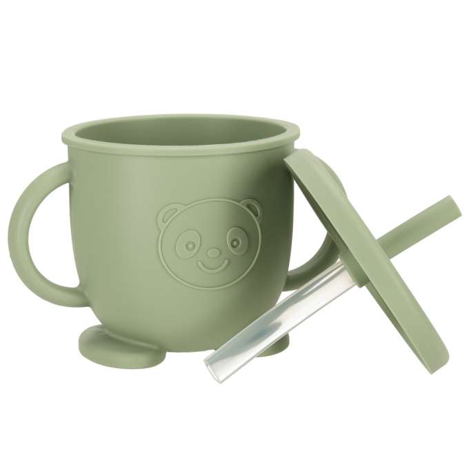 Silicone dishes for kids owl milita green