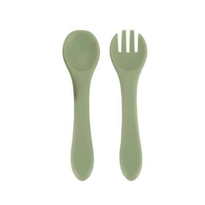 Silicone dishes for kids owl milita green