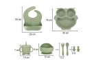 Silicone dishes for kids owl milita green 11