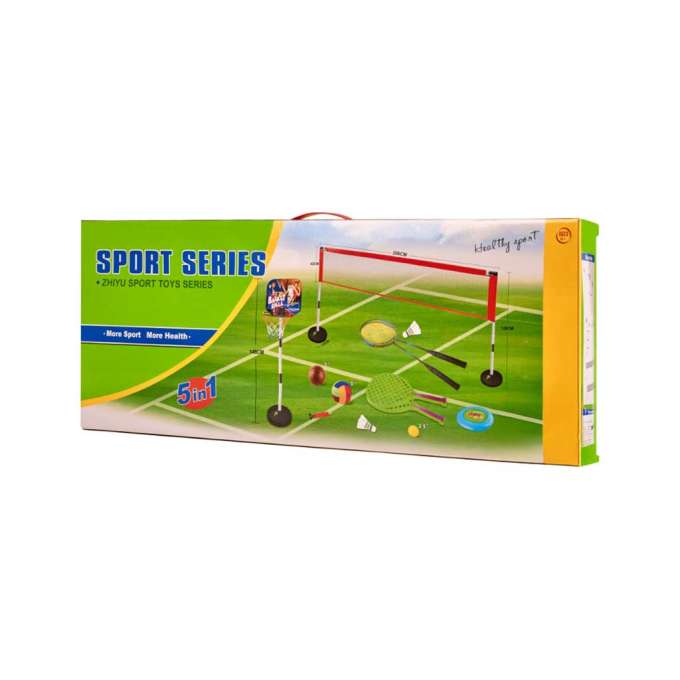 Sports set 5in1 badminton basketball volleyball tennis frisbee