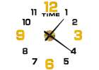 Sticker wall clock 100-120 cm black gold 1