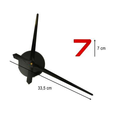 Sticker wall clock 12 digit colour black
