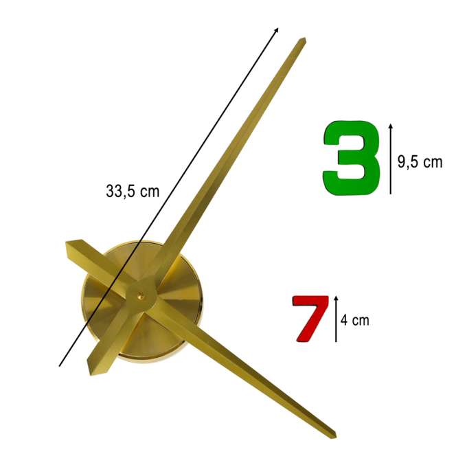 Sticker wall clock 12 digits yellow colour