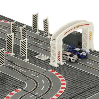 Tor samochodowy wyścigowy policyjny elektryczny + 2 auta klocki konstrukcyjne GD-02
