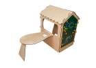 Wooden house for children with a board and table 3
