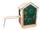 Wooden house for children with a board and table 4