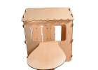 Wooden house for children with a board and table 8