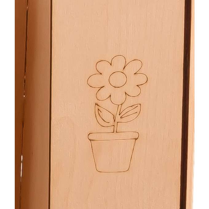 Wooden house for children with a board and table