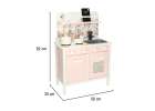 Wooden kitchen pink flowers oven LULILO 10