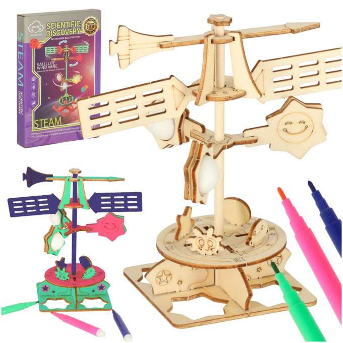Wooden puzzle 3d scientific model wind vane