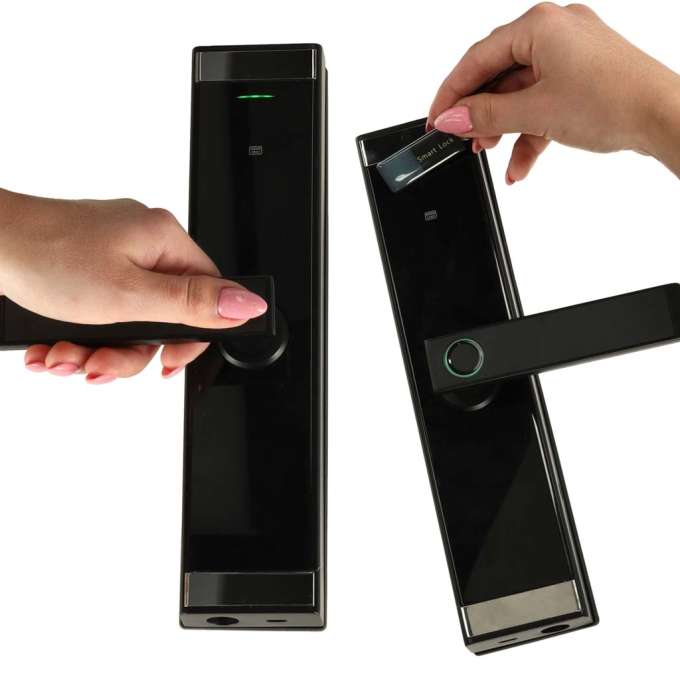 Zamek elektroniczny do drzwi SMART klamka inteligentna na kod odcisk palca bluetooth