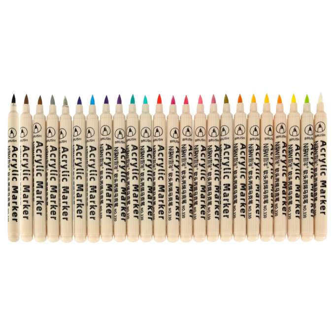 Acrylic fabric markers stone marker pens DIY waterproof markers 24 pcs.