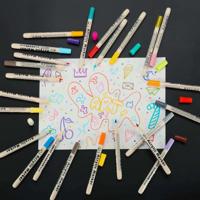Acrylic fabric markers stone marker pens DIY waterproof markers 48 pcs.