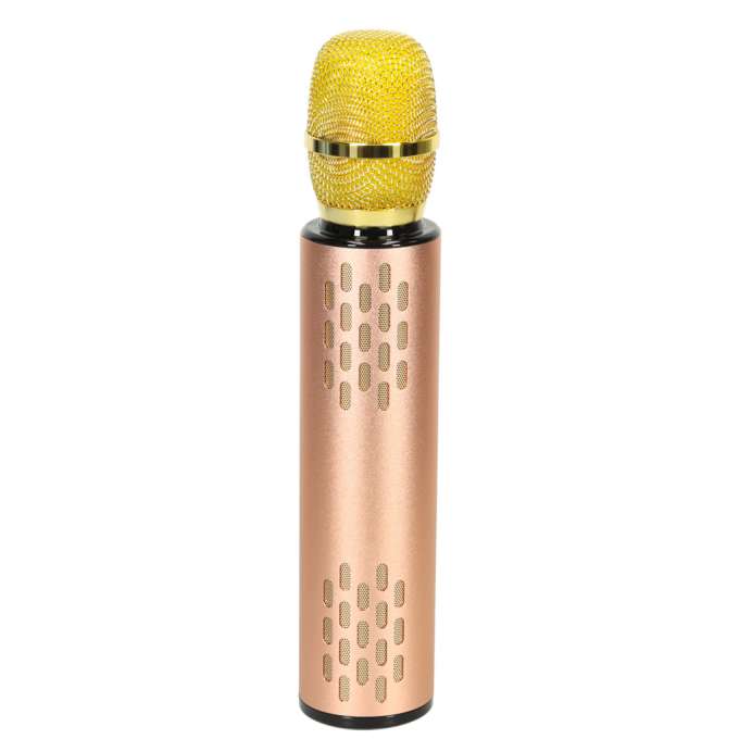 Bluetooth wireless karaoke microphone gold