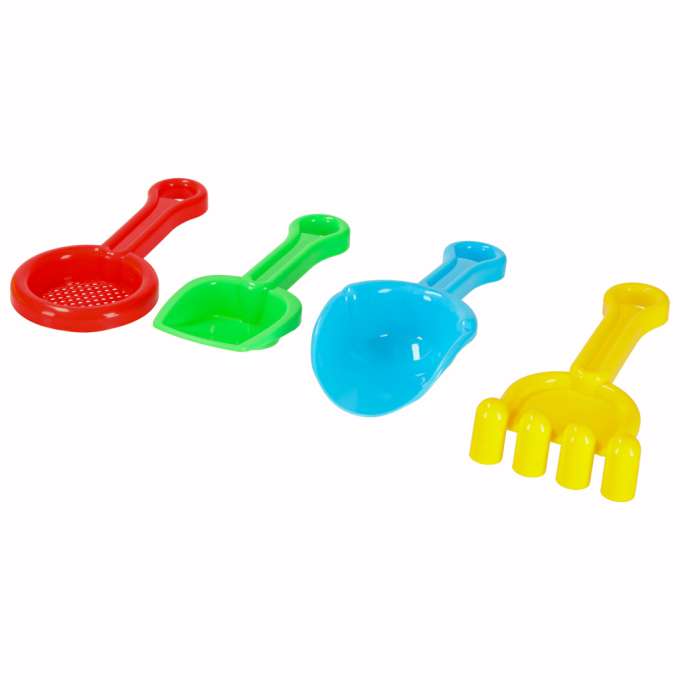 Boat with accessories moulds sand beach toys + water gun 12el.
