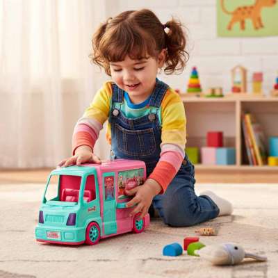 Car for dolls camper food truck set 21 el.