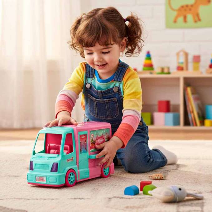 Car for dolls camper food truck set 21 el.