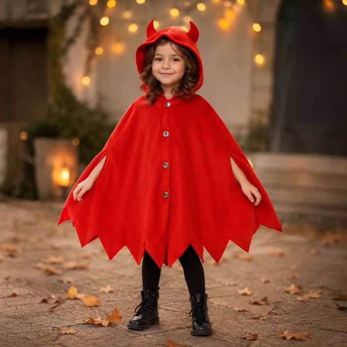 Carnival costume disguise red cape size S 100-110