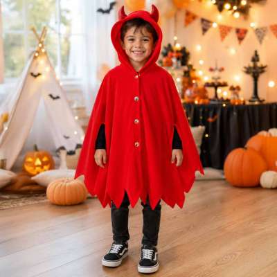 Carnival costume disguise red cape size S 100-110