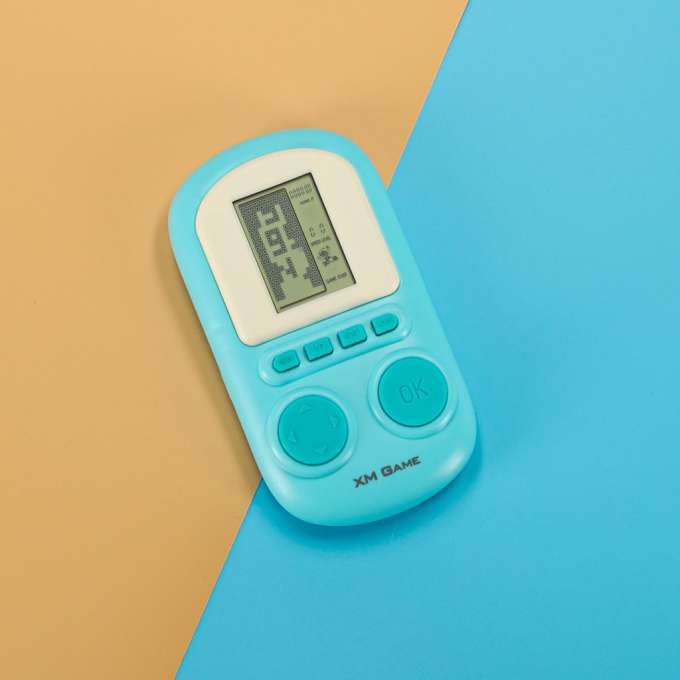 Console mini retro tetris puzzle grey