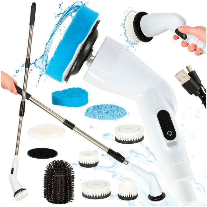 Cordless rotary electric washer brush