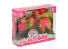 Doll and horse girl set pink 4 el. 10