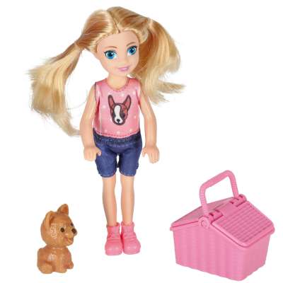Doll car convertible pink 4 el.