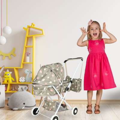 Doll pram gondola deep + bag stars