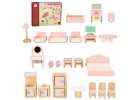 Dolls' house furniture wooden pink 1