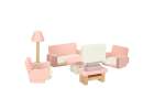Dolls' house furniture wooden pink 2