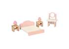 Dolls' house furniture wooden pink 4