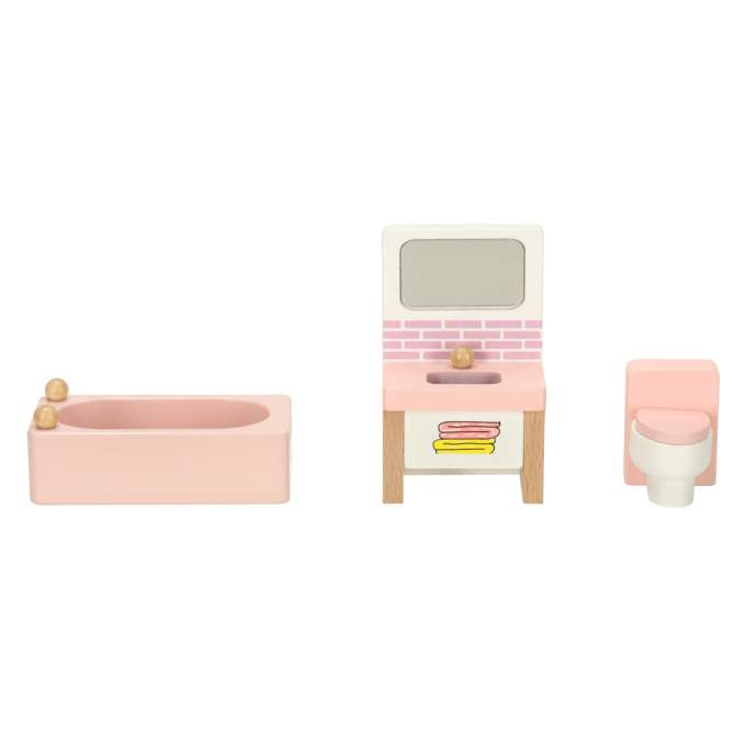 Dolls' house furniture wooden pink