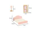 Dolls' house furniture wooden pink 10