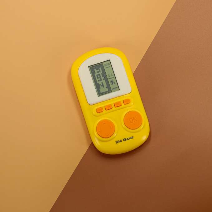 Electronic arcade game mini tetris yellow