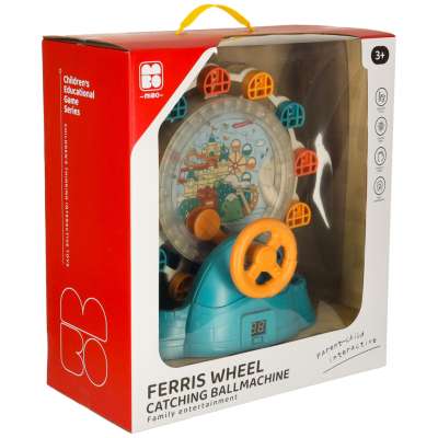 Ferris wheel carousel with steering wheel catching balls