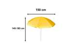 Garden beach umbrella adjustable foldable UV 150cm yellow 3
