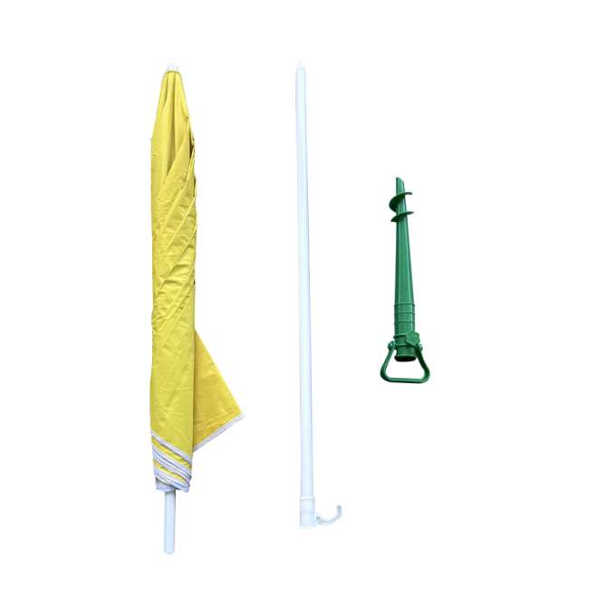 Garden beach umbrella adjustable foldable UV 150cm yellow